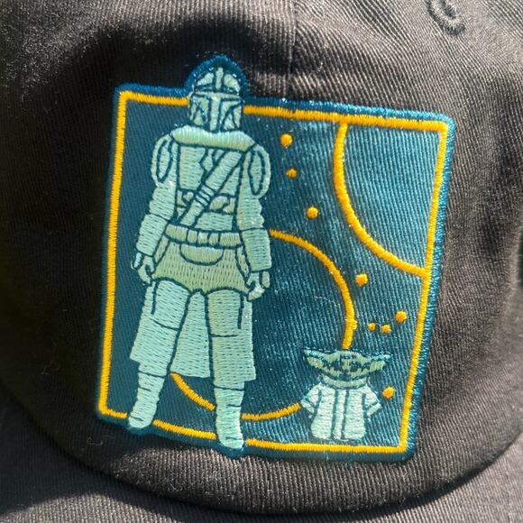 Disney Star Wars Mandalorian Grugu Baby Yoda Black Adjustable SnapBack Dad Hat - Picture 4 of 8
